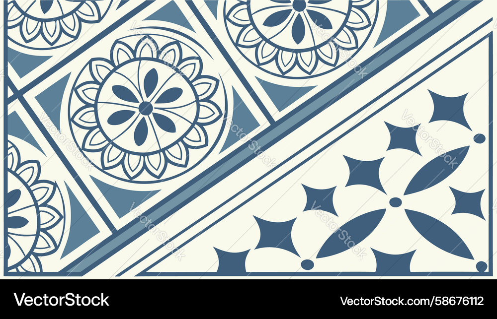 Diagonal view geometric floor tile pattern Vector Image