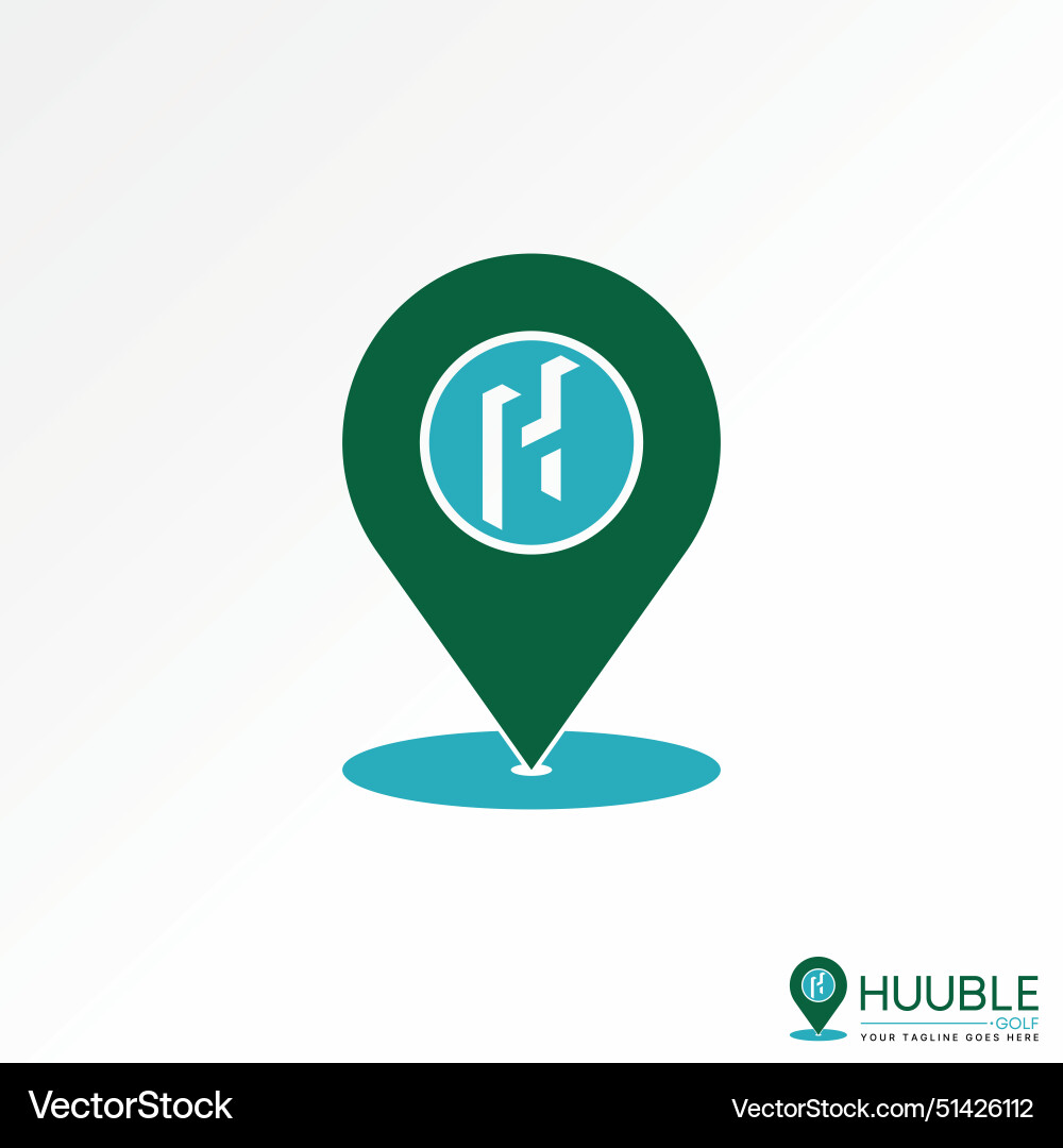 H Initial Location Marker - 3D Shadow vector image