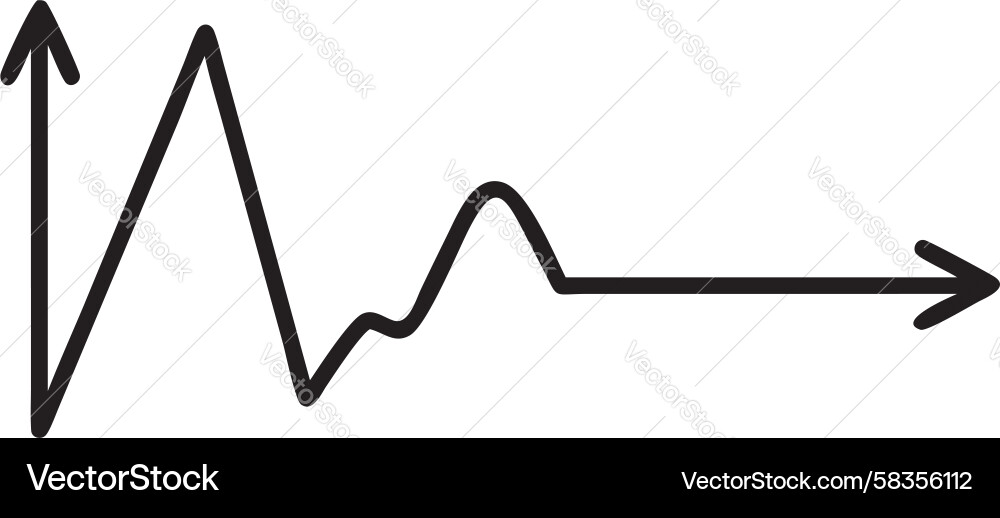 Pulse Line with Arrow Vector Image