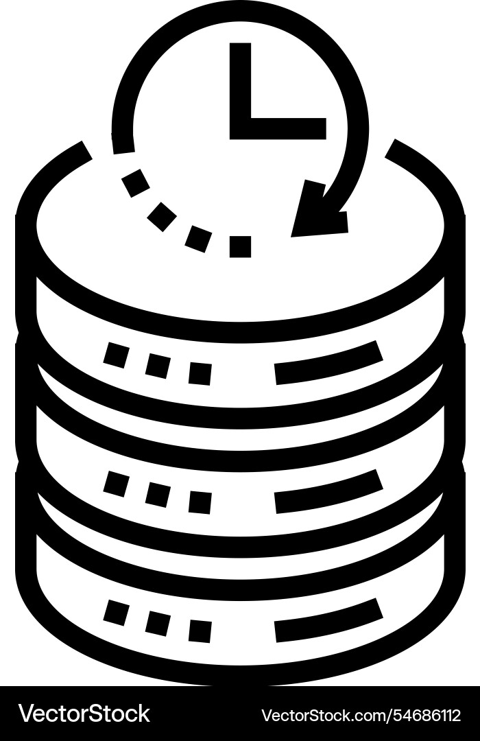 Real time stream big data line icon Real time stream big data line icon vector image