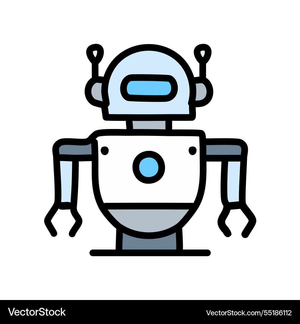 Robot robotics related filled design editable Robot robotics related filled design editable Vector Image