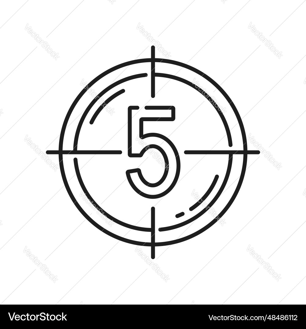 Shutter speed movie video production timer icon vector image
