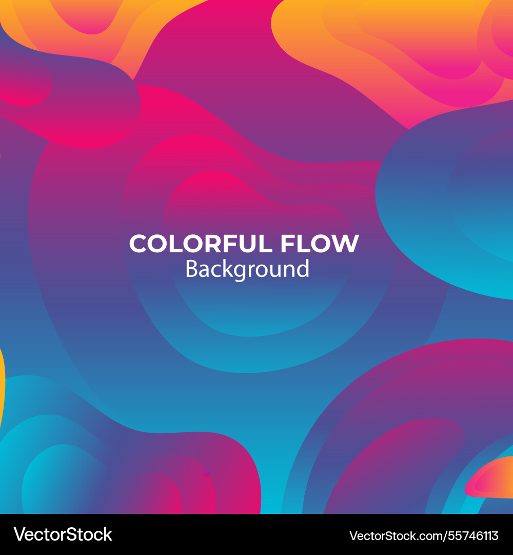 Abstract colorful flow shapes background vector image