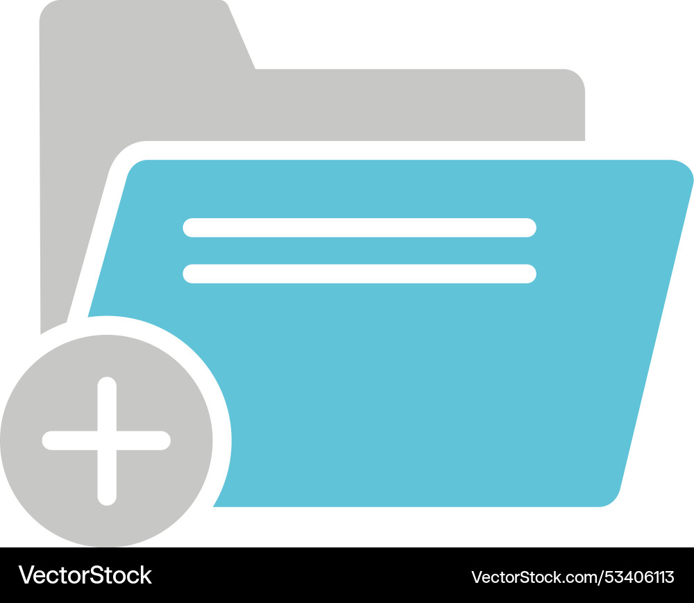 Add folder glyph two colour icon Vector Image