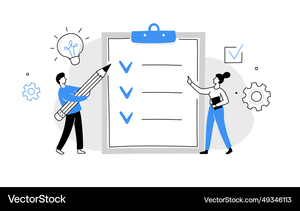 Checklist survey list task plan on white Vector Image