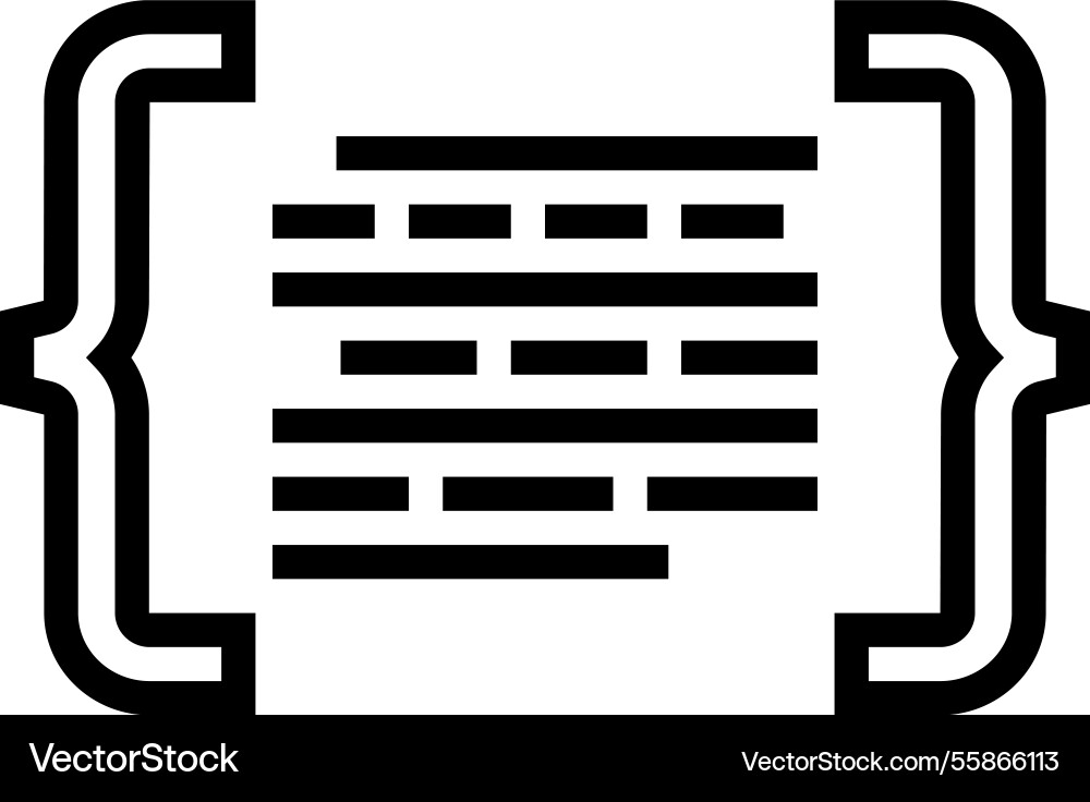 Code Klammern mit Buchstaben nlp Linie Symbol vektorbild