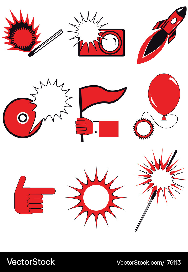 Colorful Icons and Buttons Vector Image