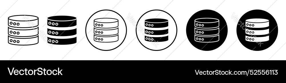 Cylinder database icon set on white background Cylinder database icon set on white background vector image