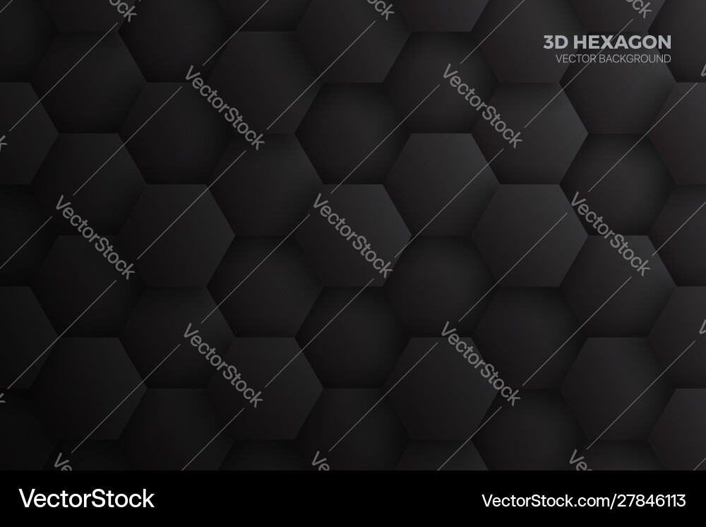 Dark Hexagon Blocks Abstract Background vector image