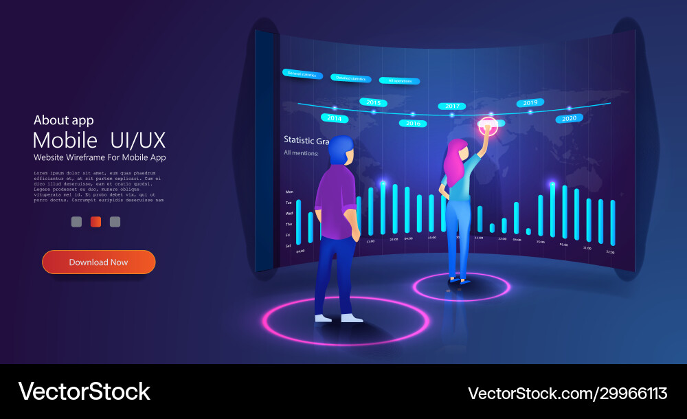 Data analysis concept with characters vector image