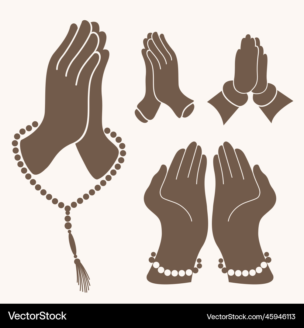 Islamic Hand Silhouettes vector image