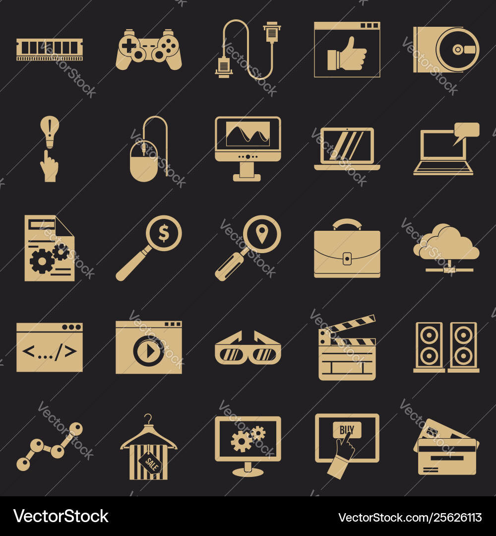 Mobile tech icons set simple style Mobile tech icons set simple style vector image