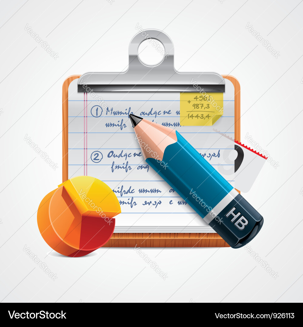 Report Writing Icon - Analysis Chart Vector Image