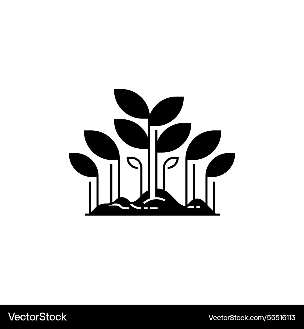 Seedling line icon linear style sign for mobile Seedling line icon linear style sign for mobile vector image