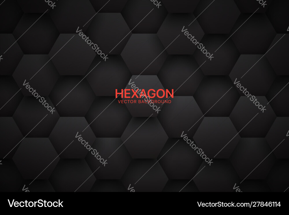 3d technological hexagonal blocks dark gray 3d technological hexagonal blocks dark gray vector image