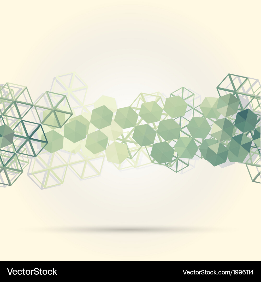 Abstract background with green hexagons Vector Image