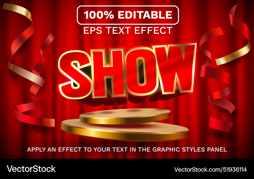 Editable text effect show font template retro Editable text effect show font template retro vector image