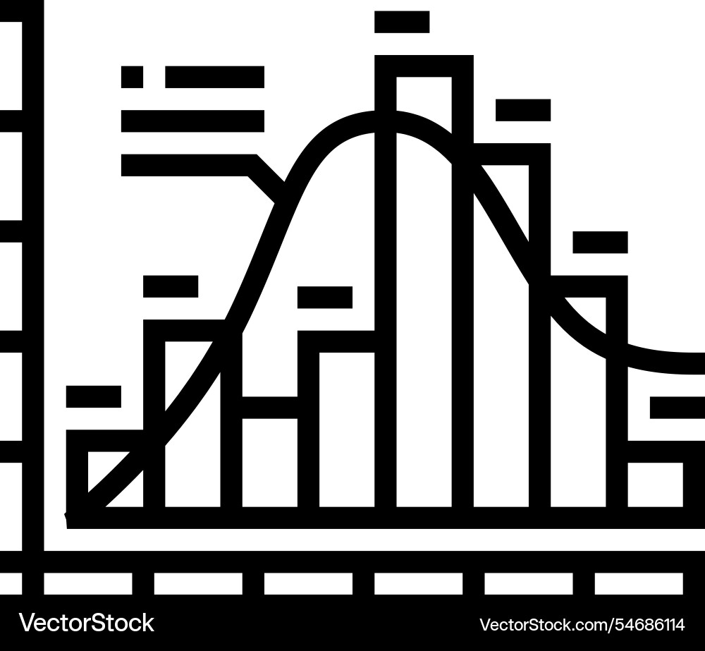 Histogram big data line icon Histogram big data line icon vector image