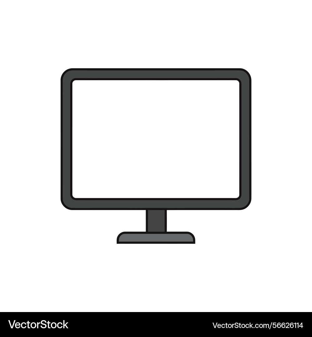 Minimalist computer screen icon with transparent Vector Image