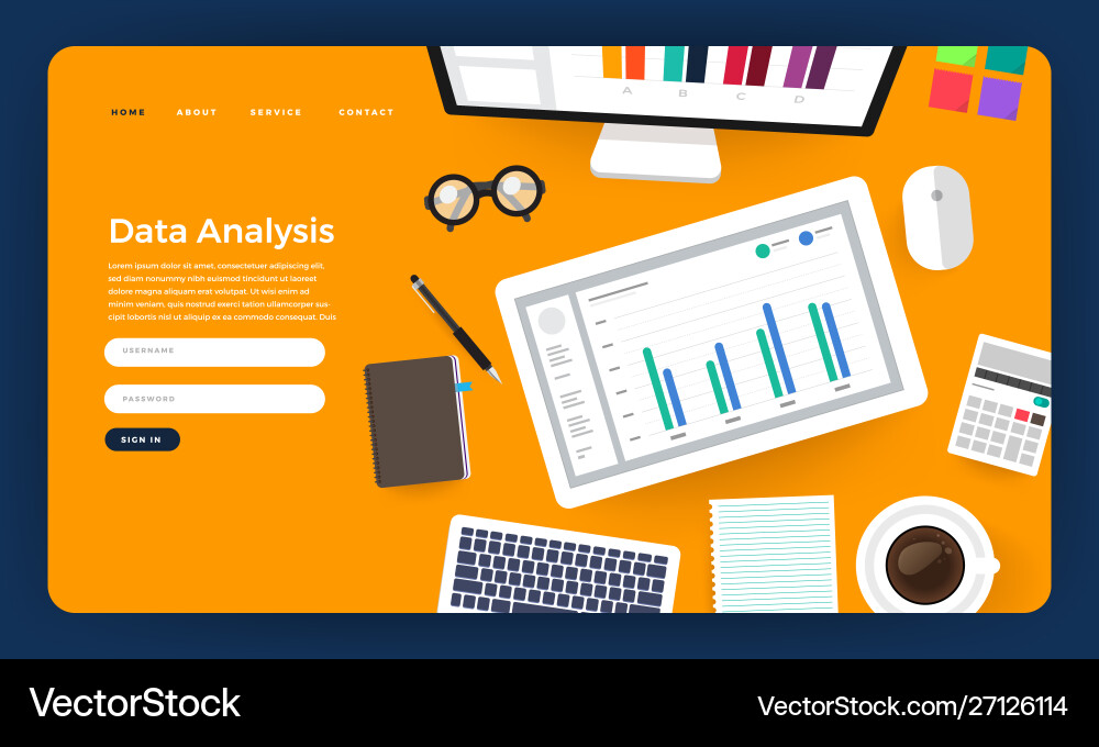 Mock-up design website flat concept Mock-up design website flat concept vector image