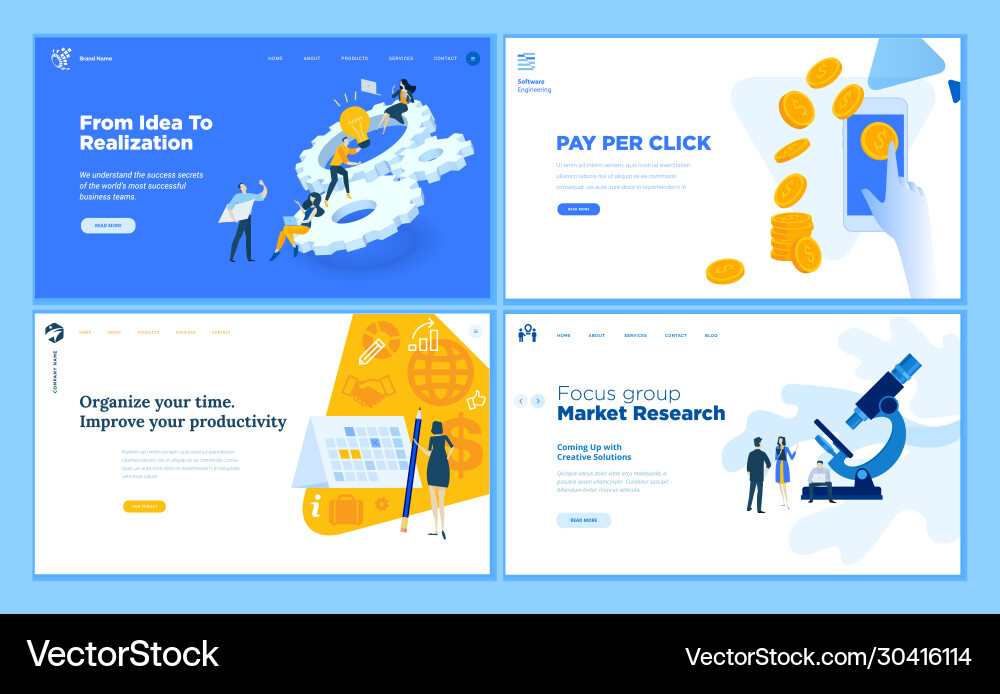 Set flat design web page templates Set flat design web page templates vector image