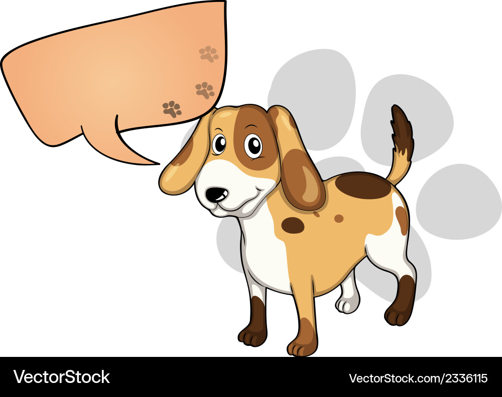 A puppy with an empty rectangular callout Vector Image