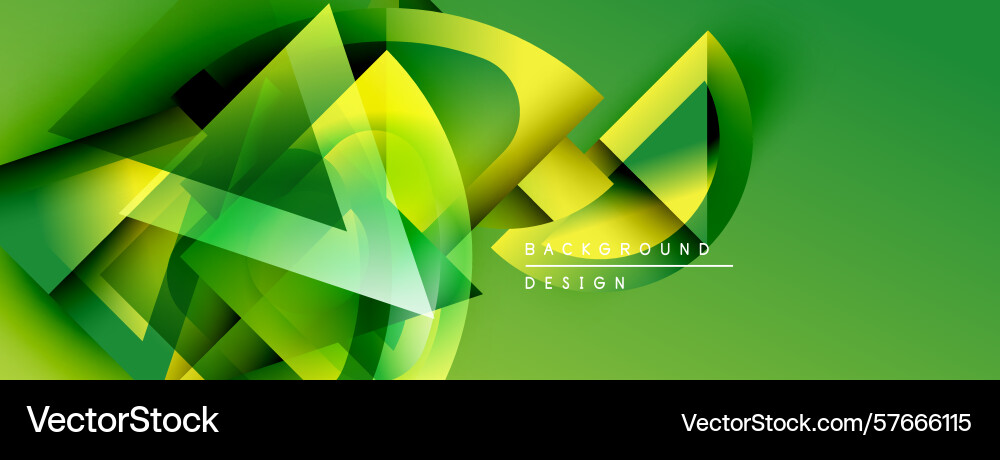 Abstract green design features dynamic shapes Vector Image