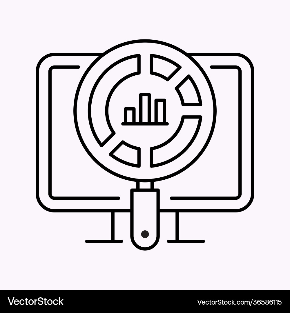 Business charts line icon on white background Business charts line icon on white background vector image