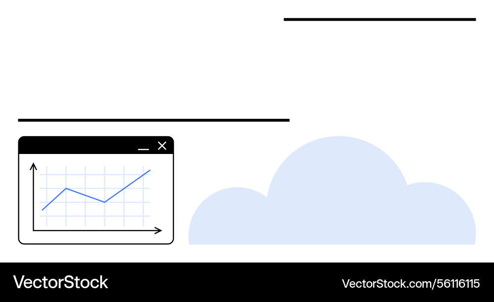 Cloud data analytics visualization with line graph Cloud data analytics visualization with line graph vector image