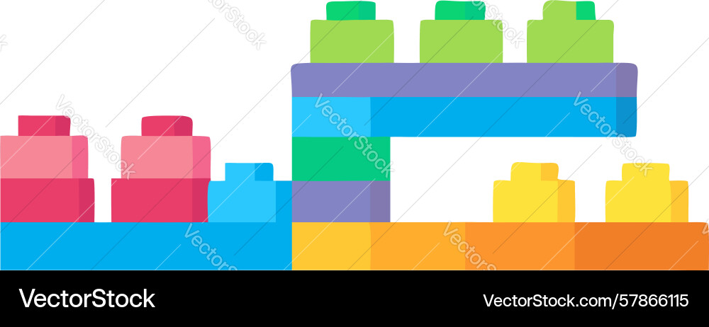 Colorful interlocking toy blocks stack design Vector Image