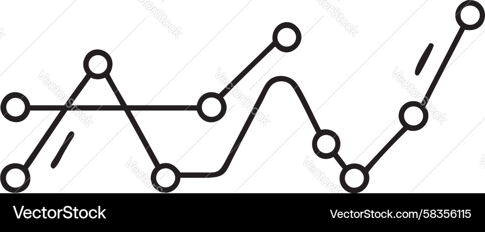 Fluctuating Line Graph Data Visualization Vector Image