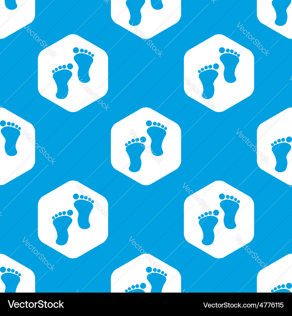 Footprint hexagon pattern vector image