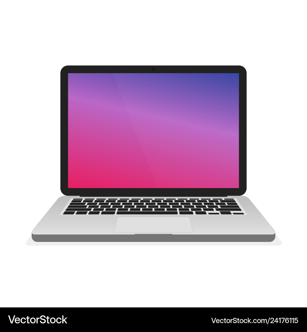 Laptop notebook computer on modern gradient Laptop notebook computer on modern gradient vector image