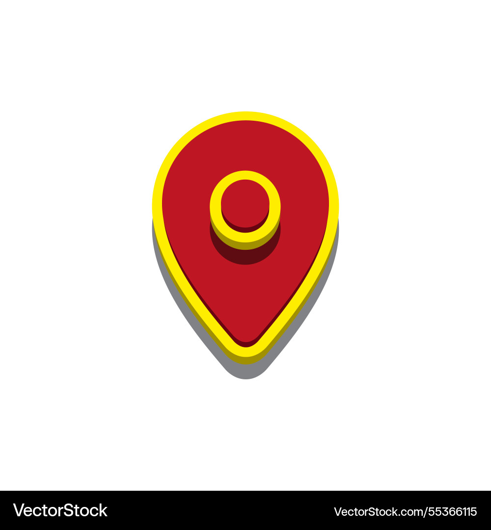 Realistic 3d pointer of map red marker icon Realistic 3d pointer of map red marker icon vector image