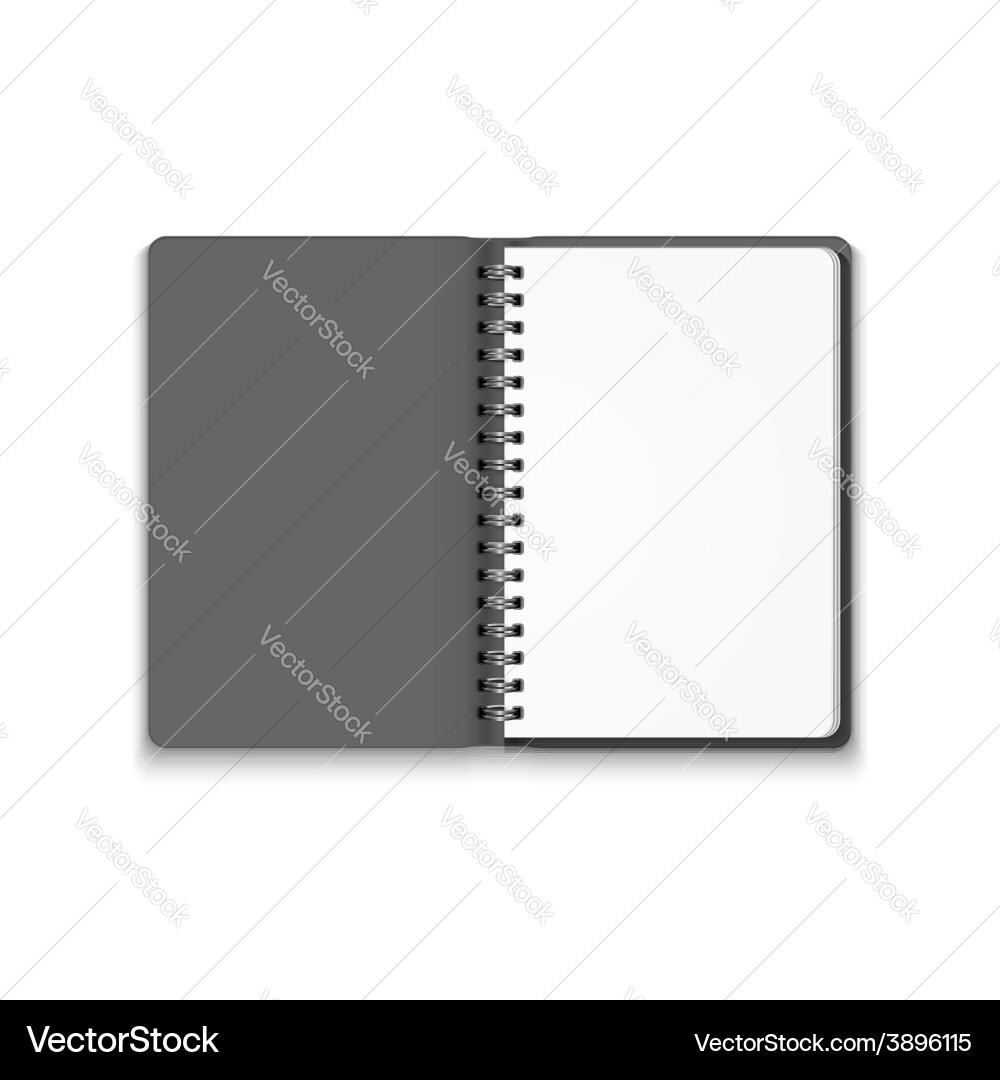 Realistic Open Spiral Notebook vector image