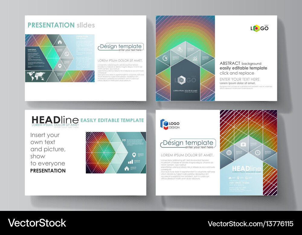 Set of business templates for presentation slides Set of business templates for presentation slides vector image