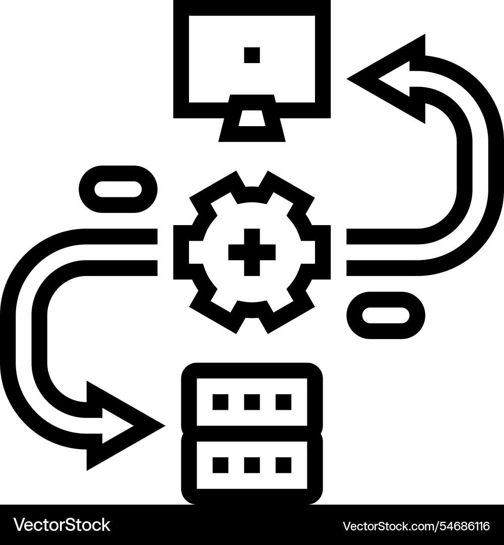 Api connection big data line icon Api connection big data line icon vector image