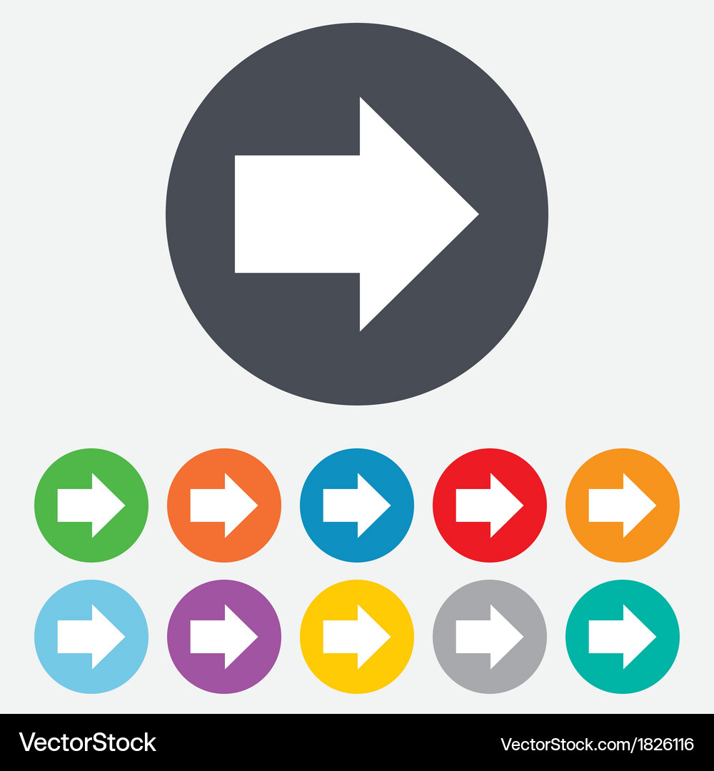 Arrow sign icon next button navigation symbol Vector Image