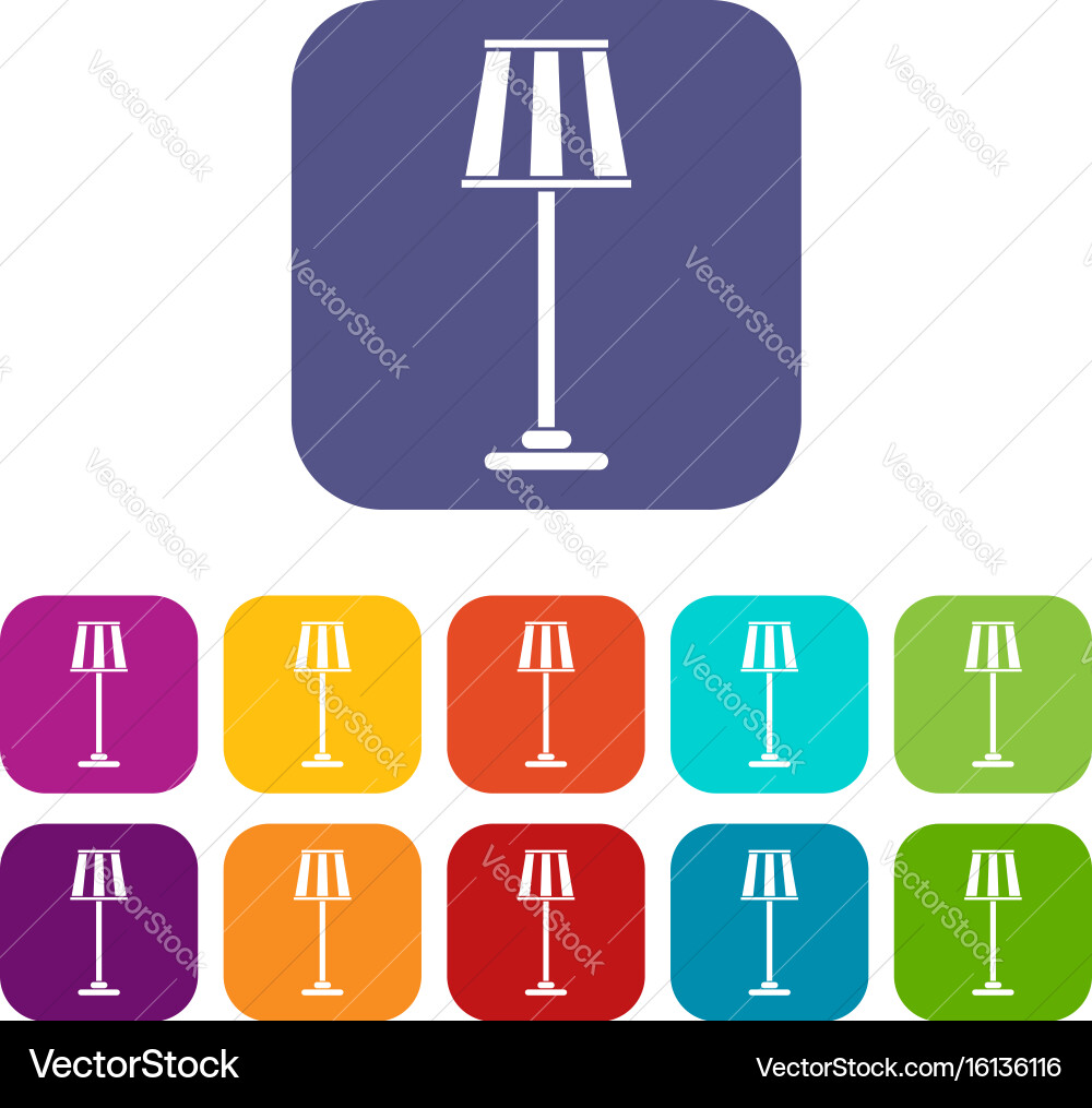 Floor lamp icons set Vector Image