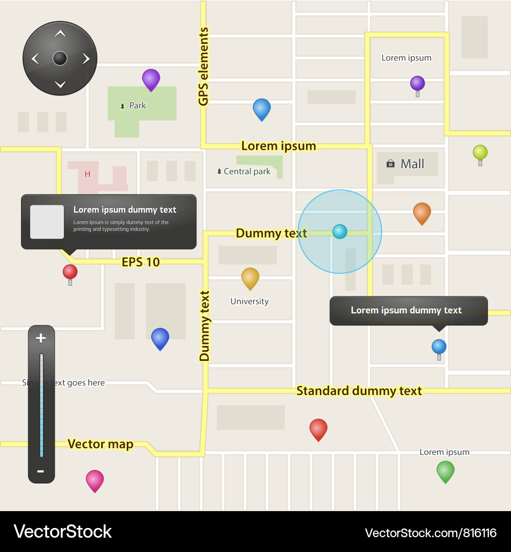 GPS Navigation Icons vector image