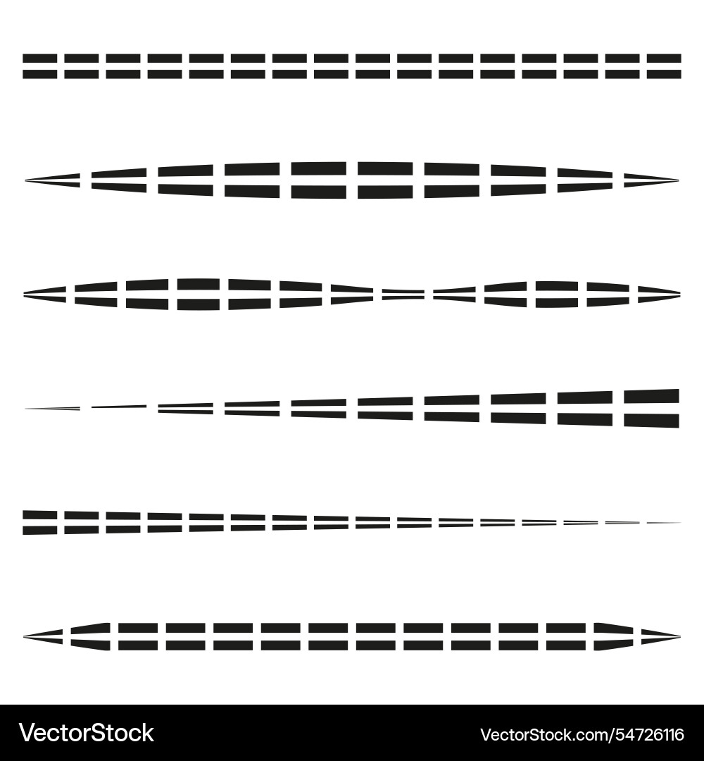 Gradient lines tapered black segments horizontal Gradient lines tapered black segments horizontal vector image