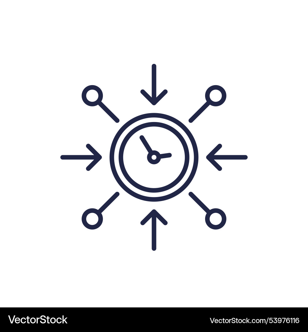 Impact and time line icon with a clock vector image