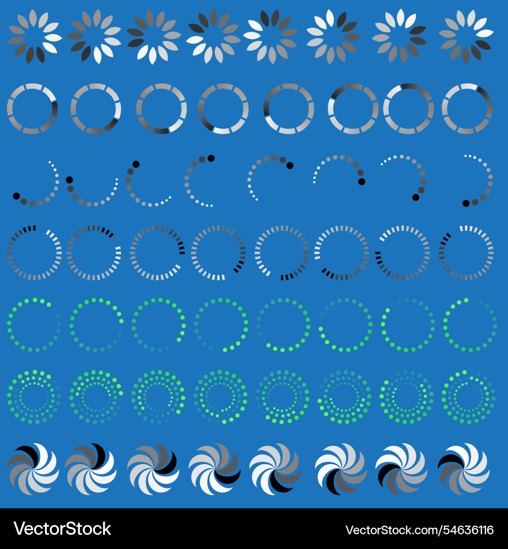 Loading icons animation frames Loading icons animation frames vector image