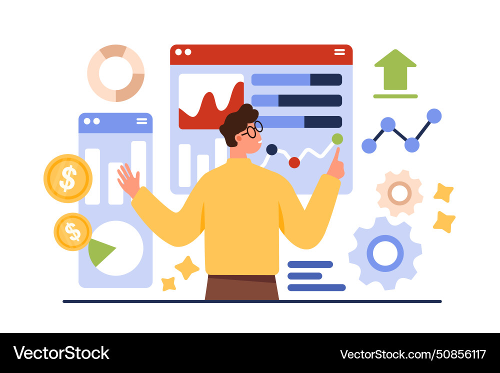Benchmarking data reports evaluation analysis Benchmarking data reports evaluation analysis vector image