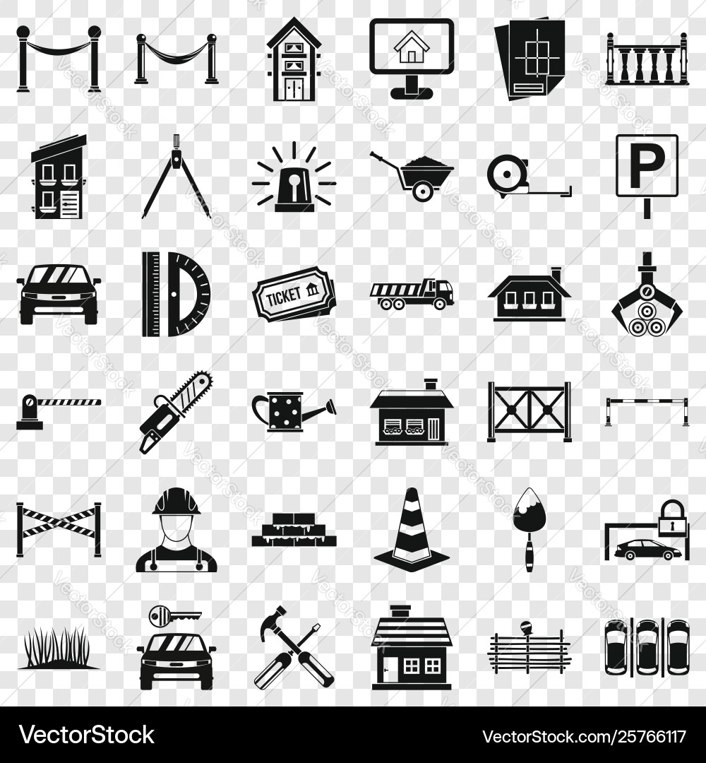 Building icons set simle style Vector Image