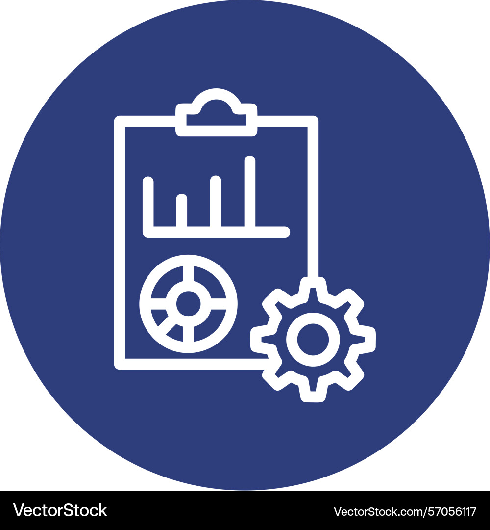 Call center analytics line circle style icon Vector Image