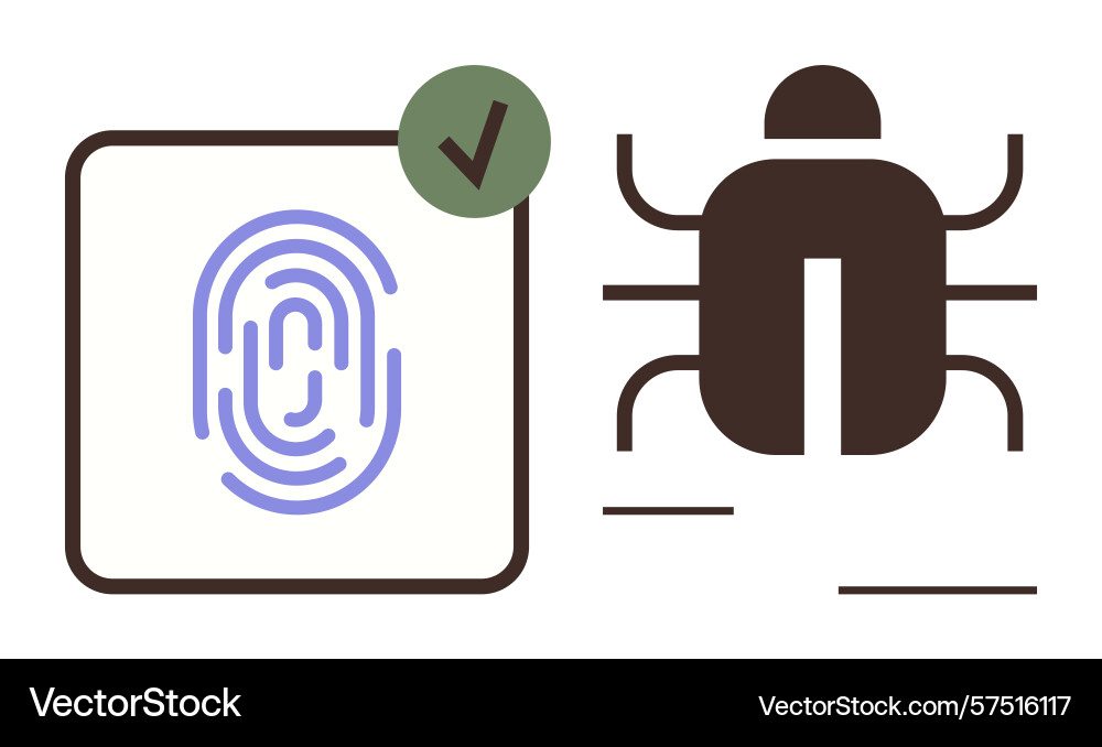 Digital fingerprint with security approval vector image