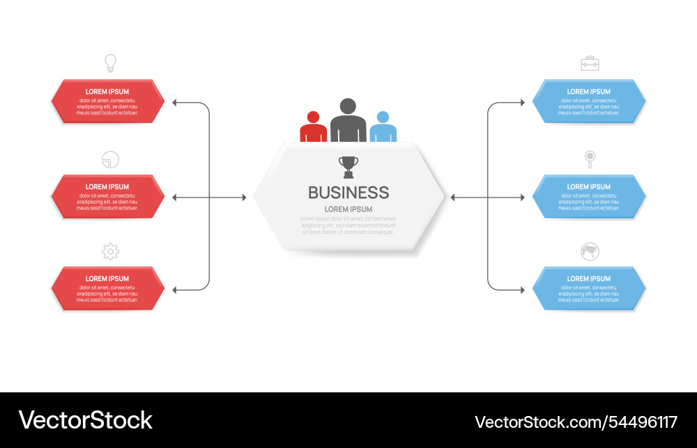Elements of graph infographic template with label vector image