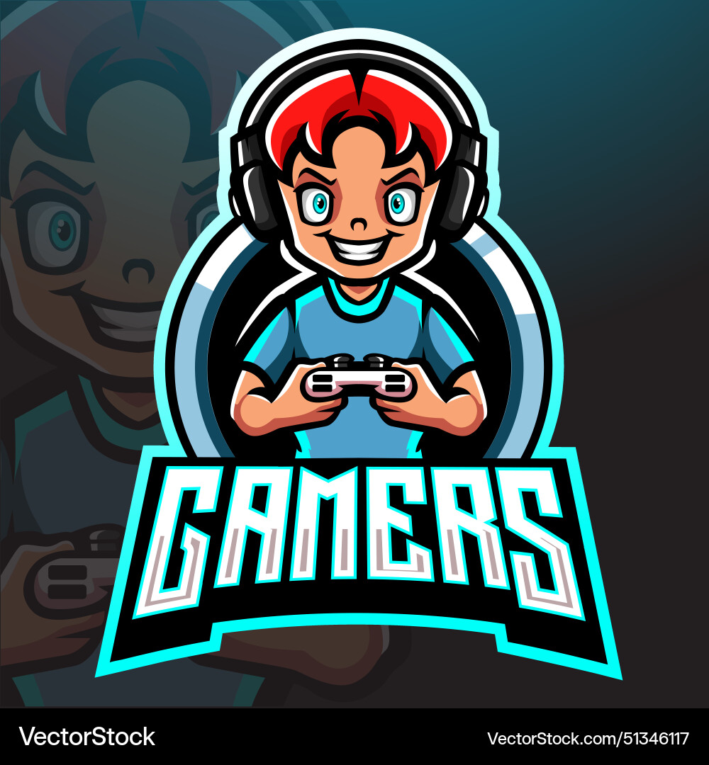 Gamer mascot e sport logo design Gamer mascot e sport logo design vektorbild