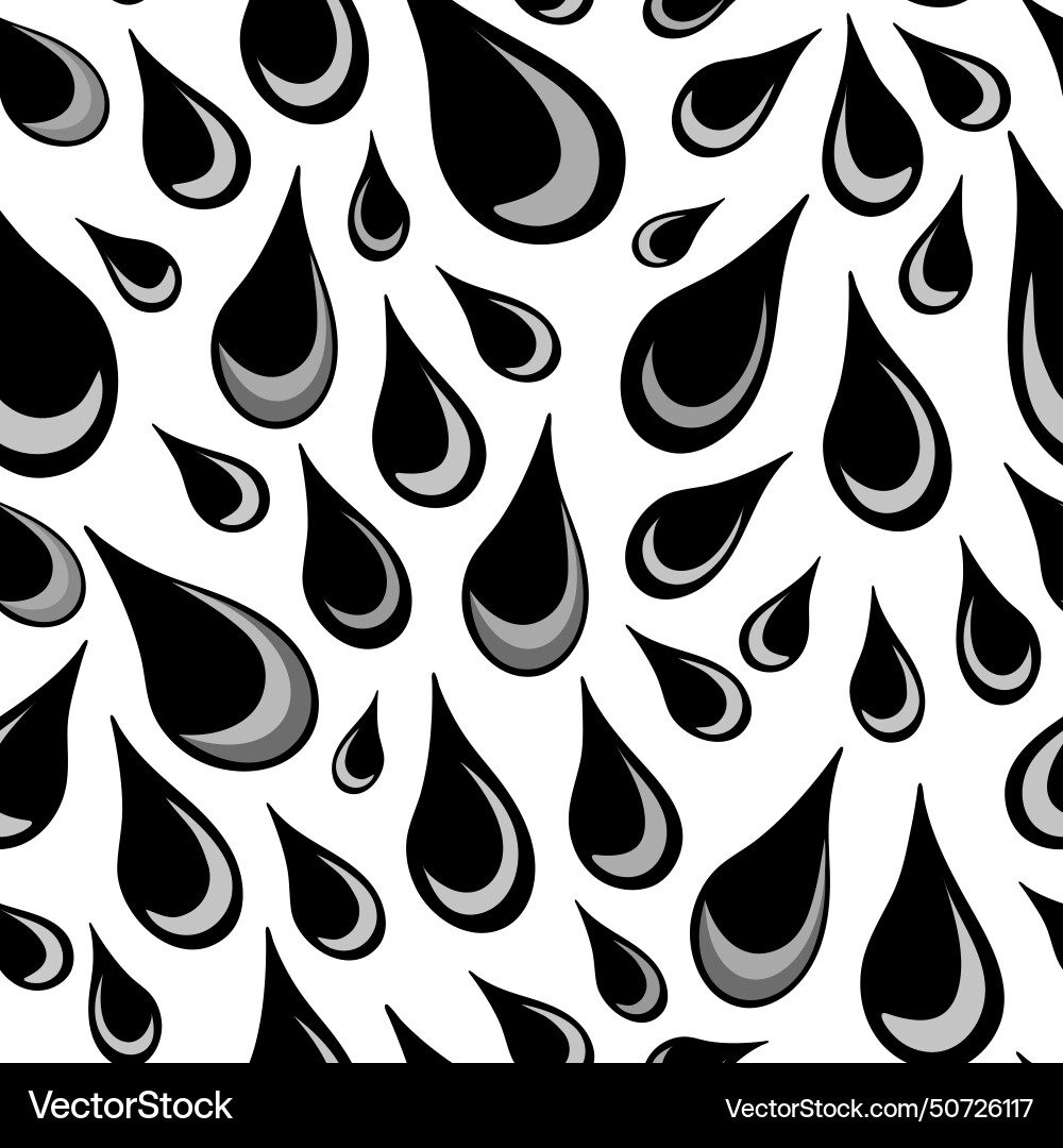 Hand drawn black and gray shaded drops pattern Vector Image